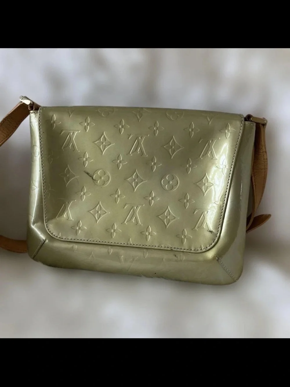 Louis Vuitton Olive Green Monogram Vernis Shoulder Bag